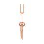 Sapphire Row Gold Puffed Heart Paperclip Necklace - 14K Rose Gold (view 3)