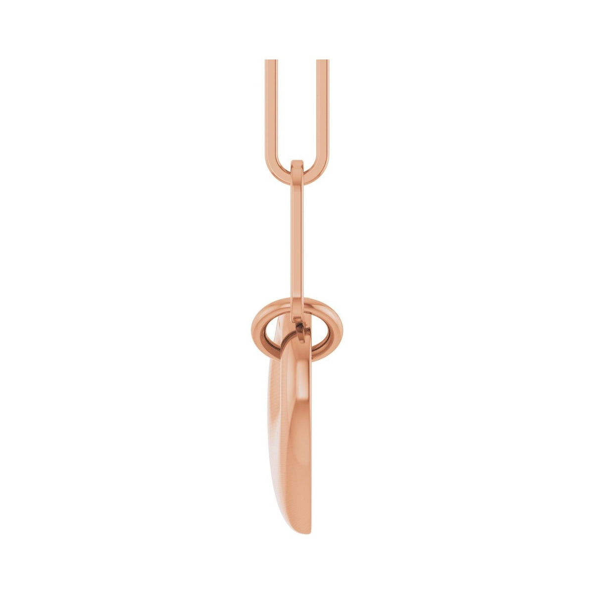Sapphire Row Gold Puffed Heart Paperclip Necklace - 14K Rose Gold (view 3)