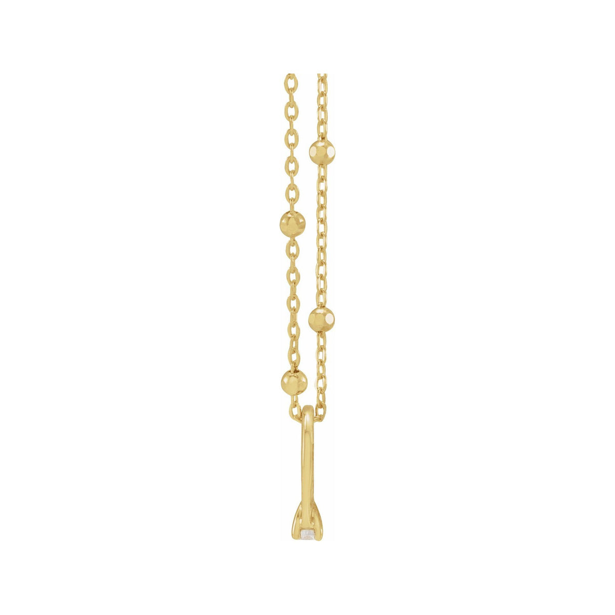 Sapphire Row Natural Diamond Solitaire Ring Charm Necklace - 14K Yellow Gold (view 2)