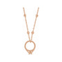 Sapphire Row Natural Diamond Solitaire Ring Charm Necklace - 14K Rose Gold