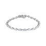 Sapphire Row Natural Diamond Marquise Tennis Bracelet - 14K White Gold