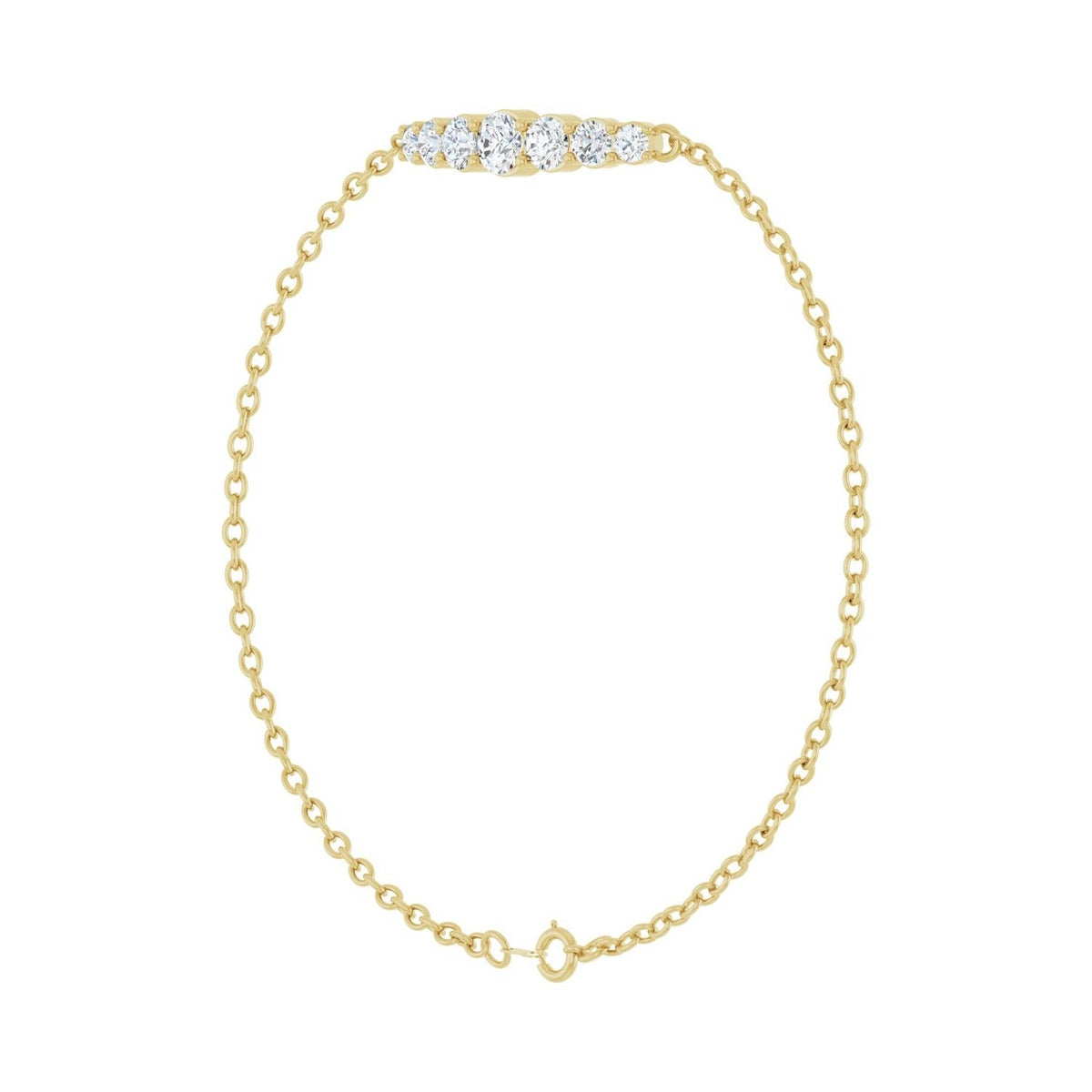 Sapphire Row Natural Diamond Graduated Bar Chain Bracelet - Default Title (view 2)