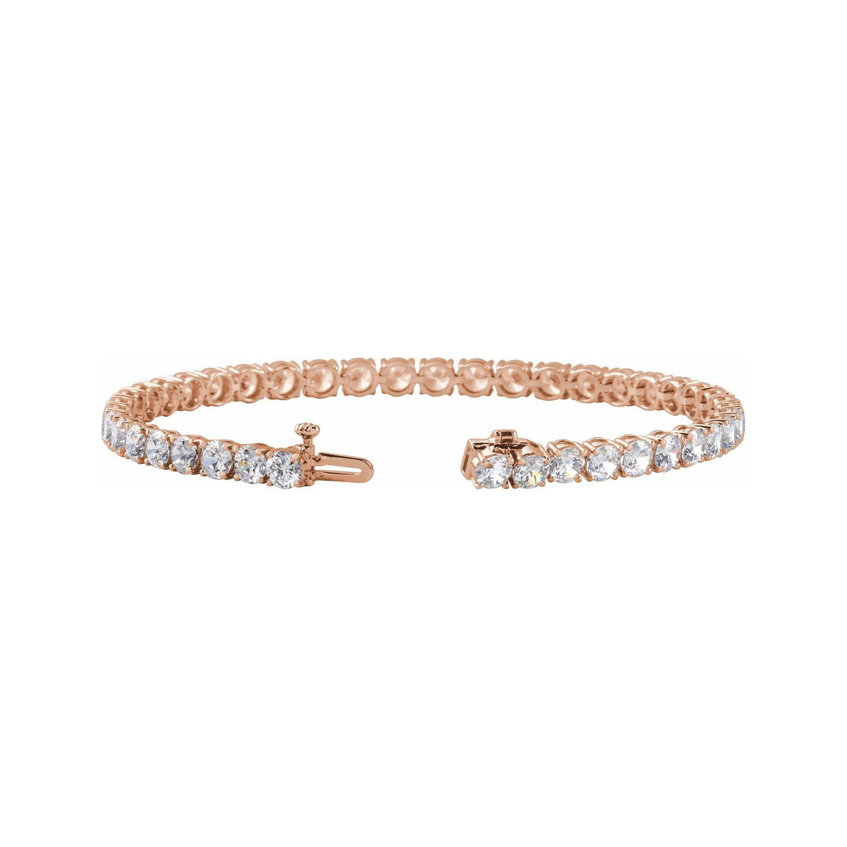 Sapphire Row Lab-Grown Diamond Four-Prong Tennis Bracelet - 14K Rose Gold (view 2)