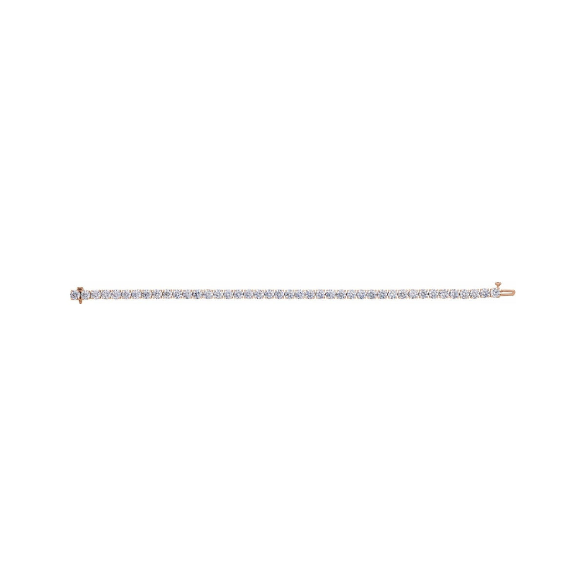 Sapphire Row Lab-Grown Diamond Four-Prong Tennis Bracelet - 14K Rose Gold (view 3)