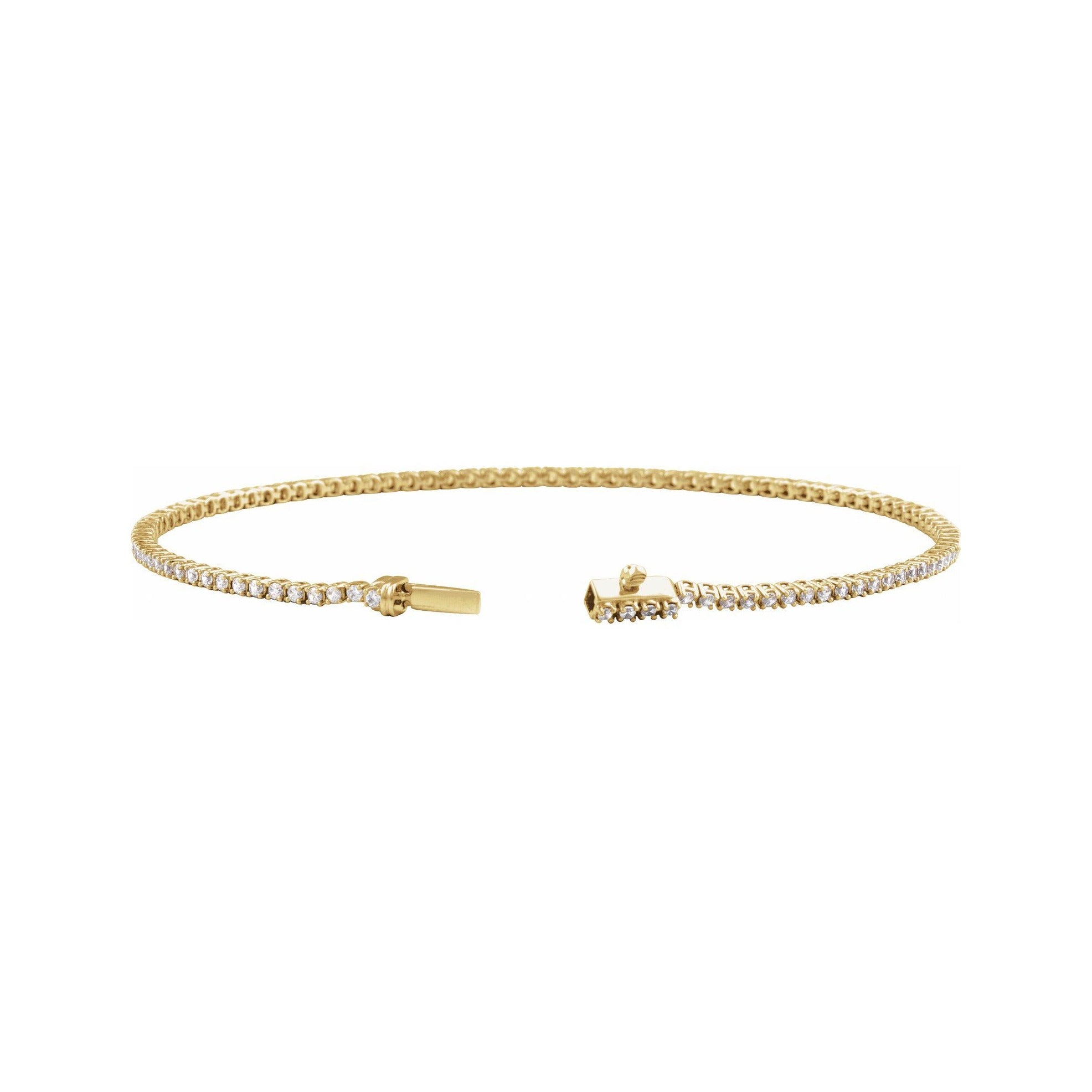 Sapphire Row Lab-Grown Diamond Four-Prong Tennis Bracelet - 14K Yellow Gold, 1 ctw (view 2)