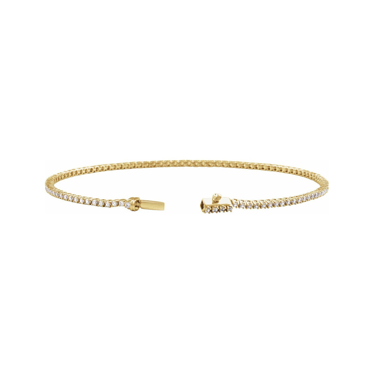 Sapphire Row Lab-Grown Diamond Four-Prong Tennis Bracelet - 14K Yellow Gold, 1 ctw (view 2)