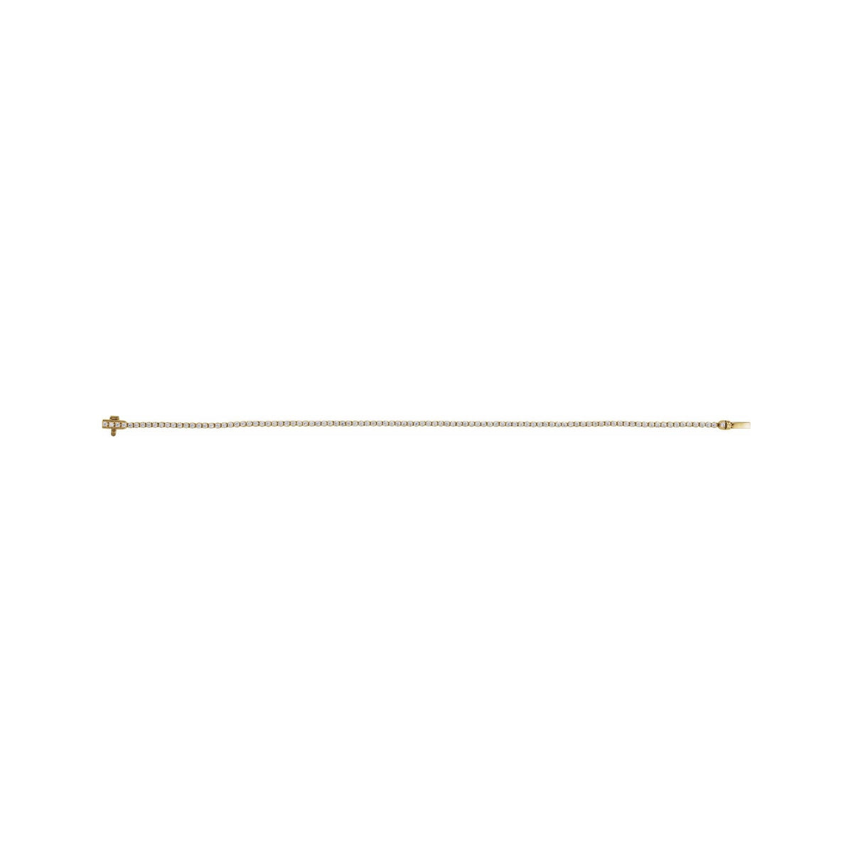 Sapphire Row Lab-Grown Diamond Four-Prong Tennis Bracelet - 14K Yellow Gold, 1 ctw (view 3)