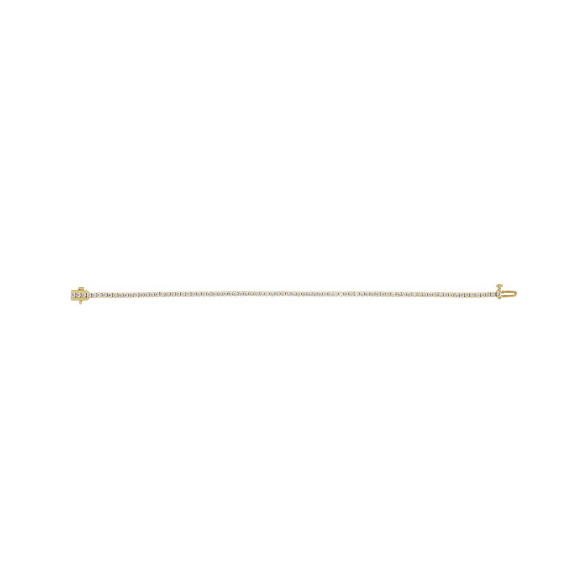 Sapphire Row Lab-Grown Diamond Four-Prong Tennis Bracelet - 14K Yellow Gold, 2 ctw (view 3)