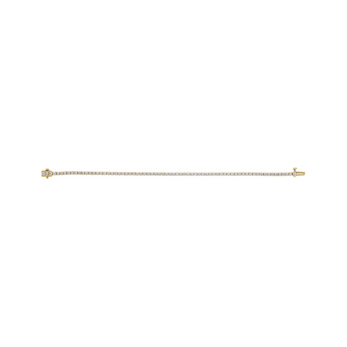 Sapphire Row Lab-Grown Diamond Four-Prong Tennis Bracelet - 14K Yellow Gold, 3 ctw (view 3)