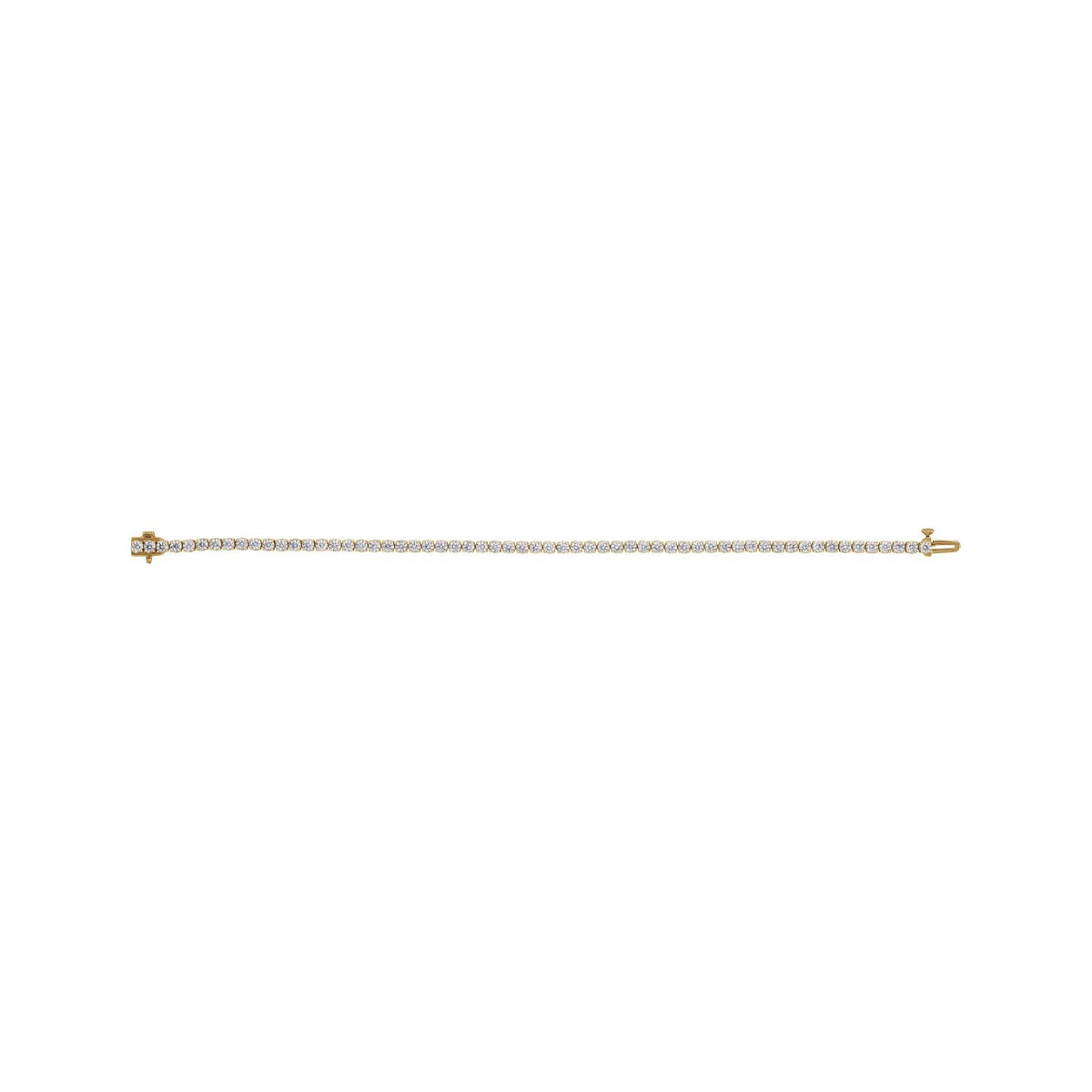 Sapphire Row Lab-Grown Diamond Four-Prong Tennis Bracelet - 14K Yellow Gold, 4 ctw (view 3)