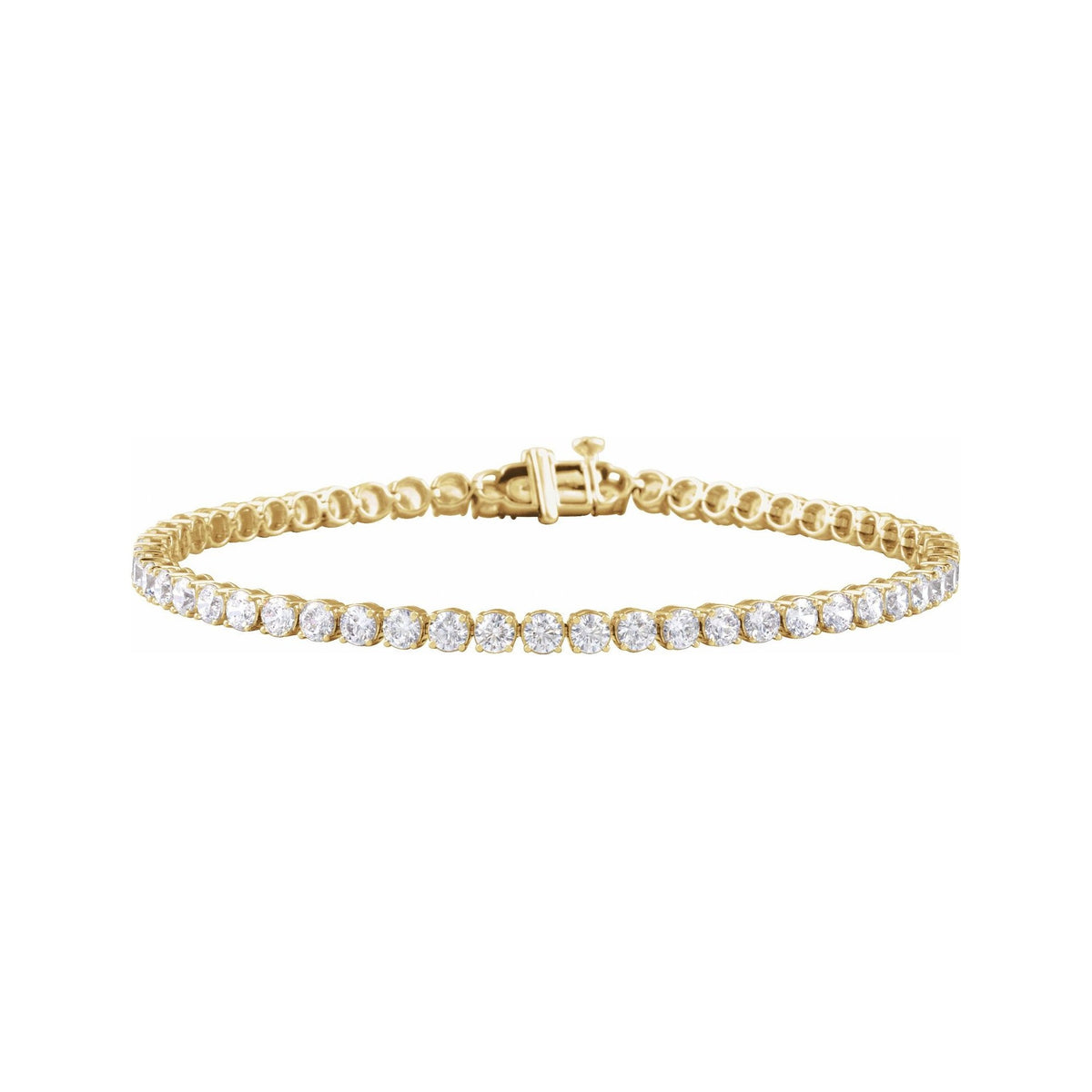 Sapphire Row Lab-Grown Diamond Four-Prong Tennis Bracelet - 14K Yellow Gold, 5 ctw