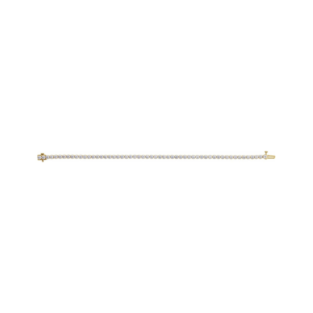 Sapphire Row Lab-Grown Diamond Four-Prong Tennis Bracelet - 14K Yellow Gold, 5 ctw (view 3)