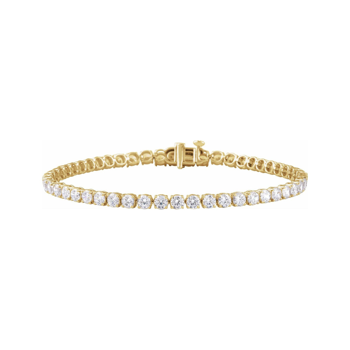 Sapphire Row Lab-Grown Diamond Four-Prong Tennis Bracelet - 14K Yellow Gold, 6 ctw