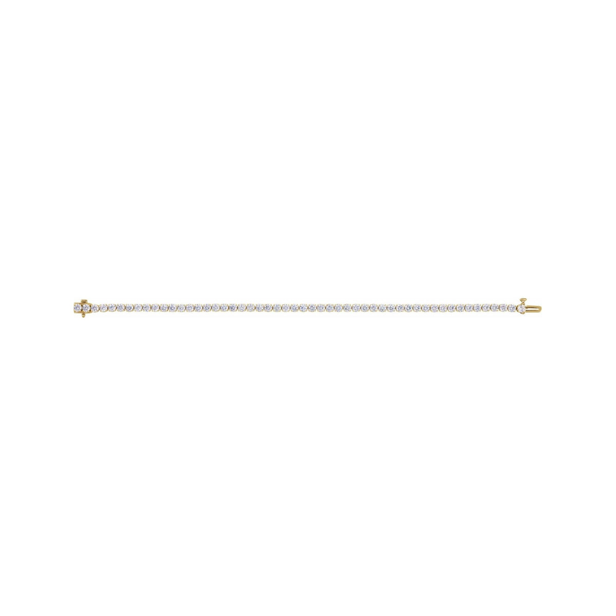 Sapphire Row Lab-Grown Diamond Four-Prong Tennis Bracelet - 14K Yellow Gold, 6 ctw (view 3)