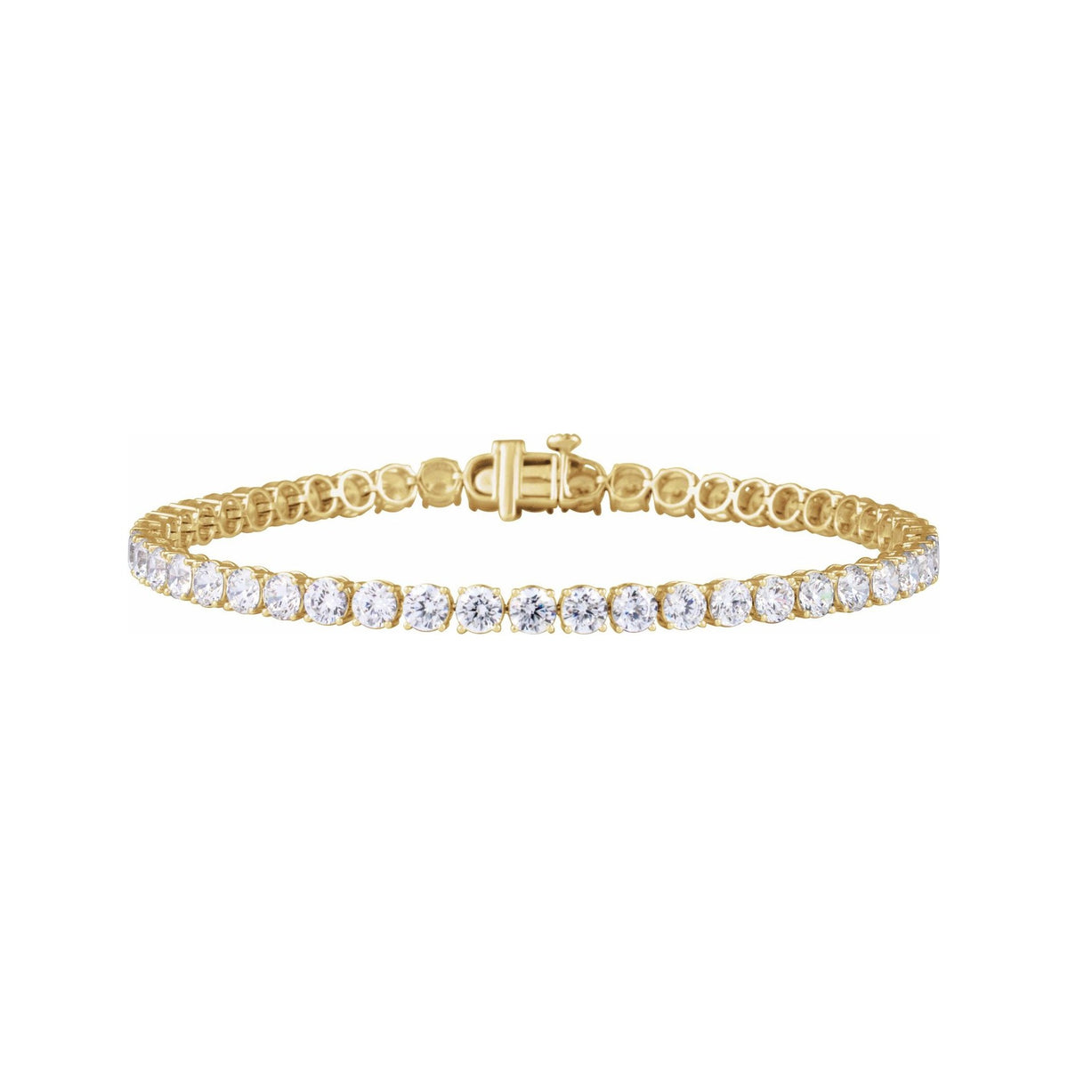 Sapphire Row Lab-Grown Diamond Four-Prong Tennis Bracelet - 14K Yellow Gold, 7 ctw