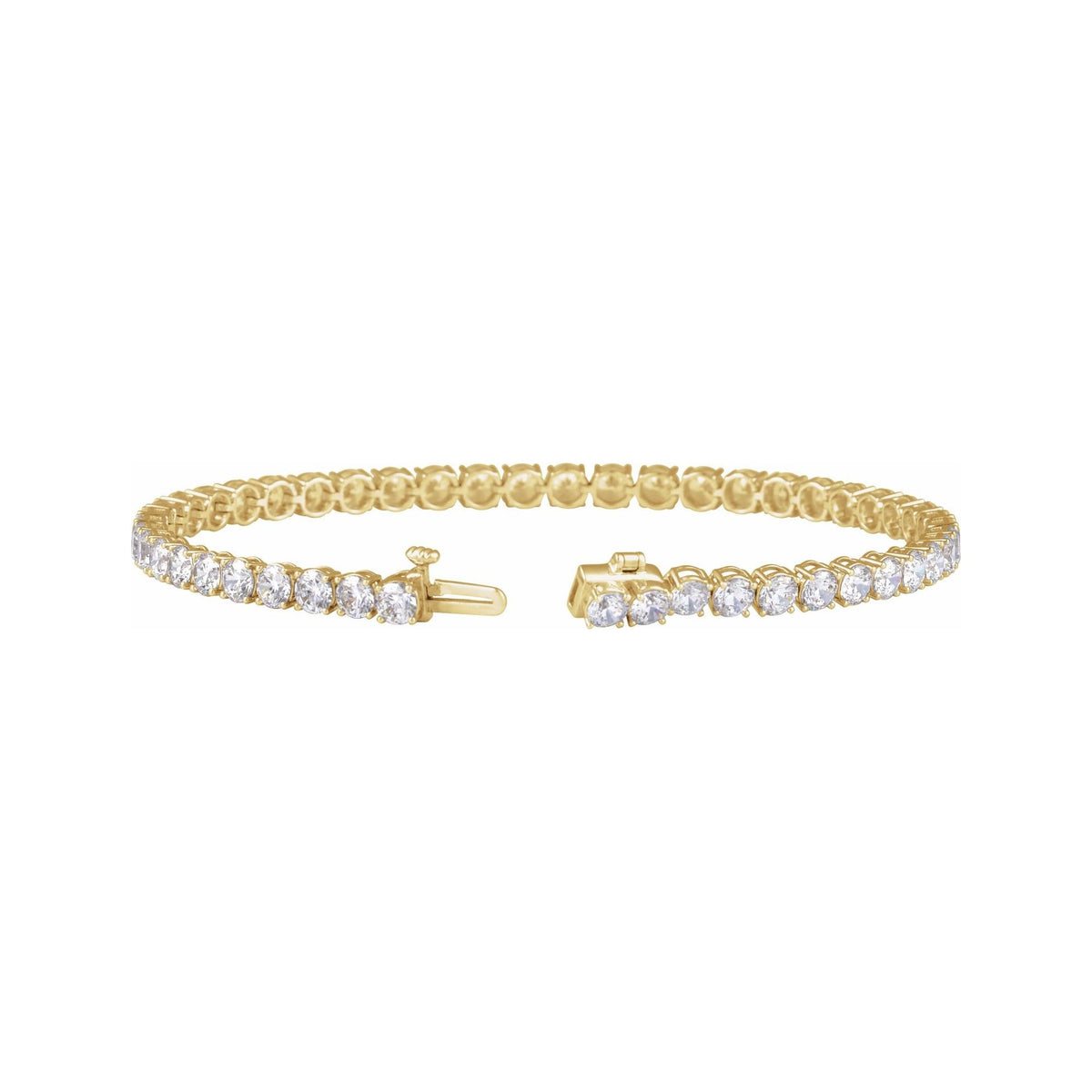Sapphire Row Lab-Grown Diamond Four-Prong Tennis Bracelet - 14K Yellow Gold, 7 ctw (view 2)