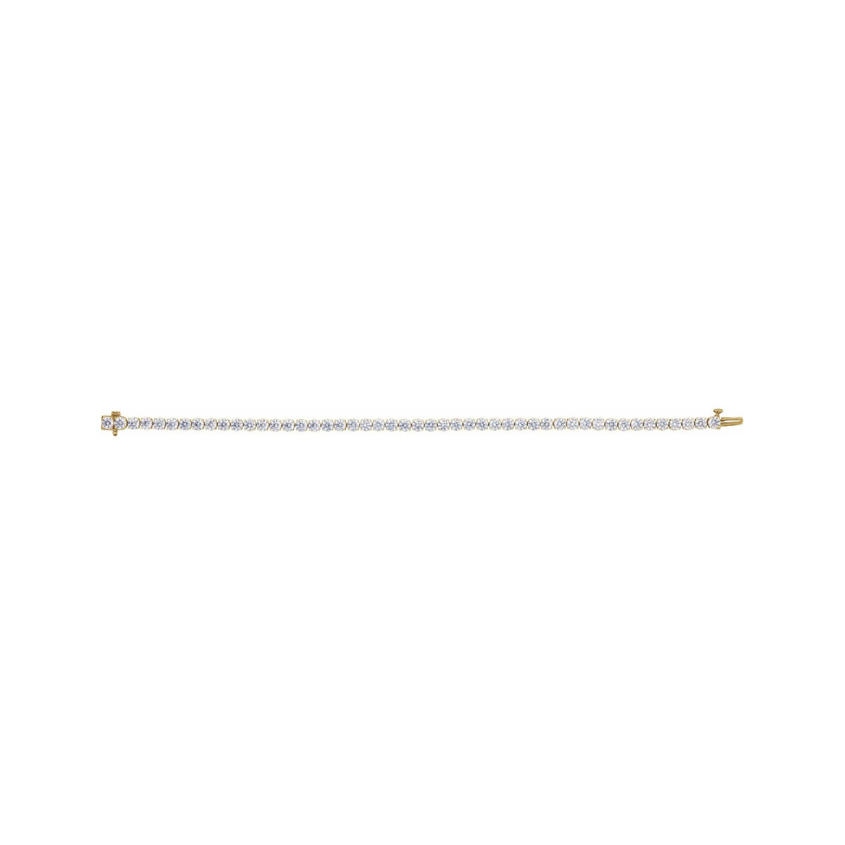Sapphire Row Lab-Grown Diamond Four-Prong Tennis Bracelet - 14K Yellow Gold, 7 ctw (view 3)