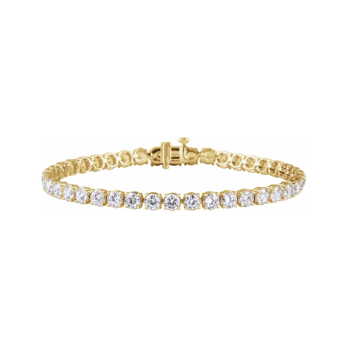 Sapphire Row Lab-Grown Diamond Four-Prong Tennis Bracelet - 14K Yellow Gold, 8 ctw