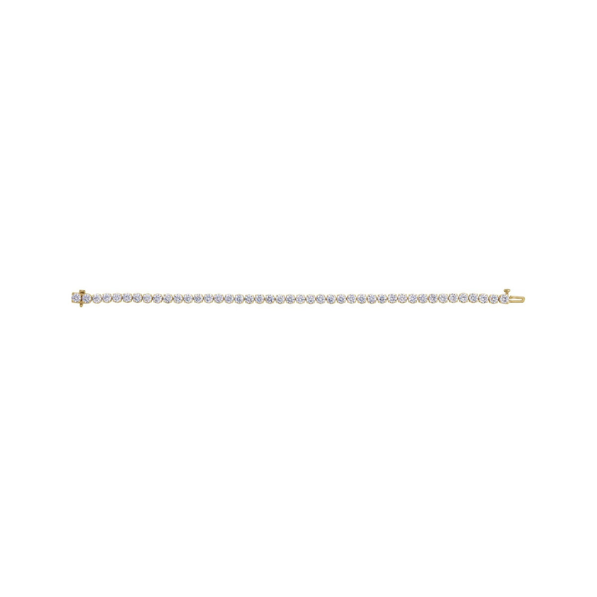 Sapphire Row Lab-Grown Diamond Four-Prong Tennis Bracelet - 14K Yellow Gold, 8 ctw (view 2)
