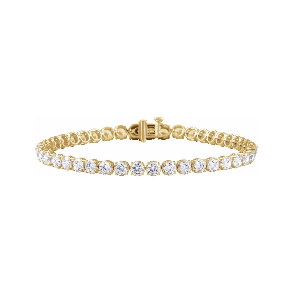 Sapphire Row Lab-Grown Diamond Four-Prong Tennis Bracelet - 14K Yellow Gold, 9 ctw
