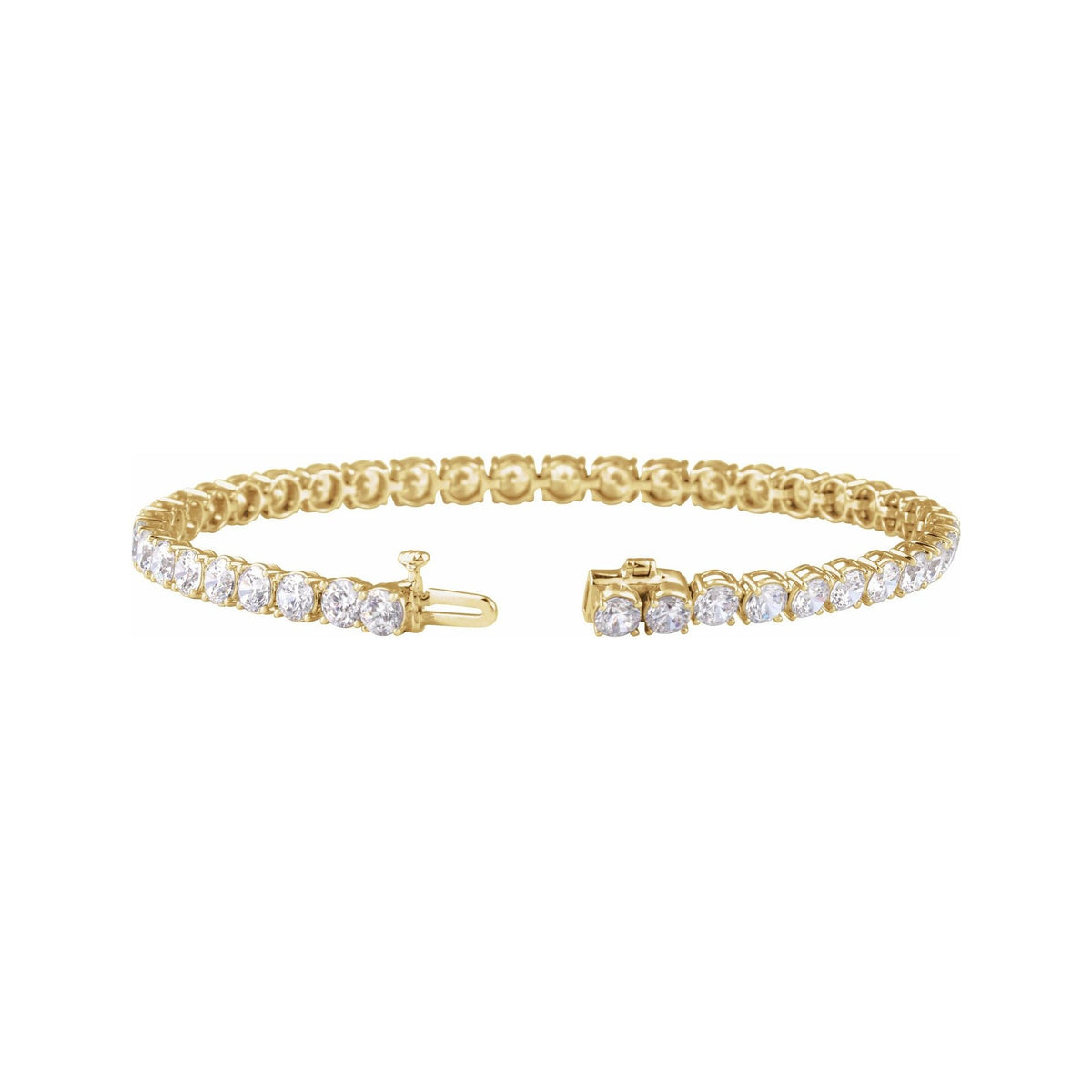 Sapphire Row Lab-Grown Diamond Four-Prong Tennis Bracelet - 14K Yellow Gold, 9 ctw (view 2)