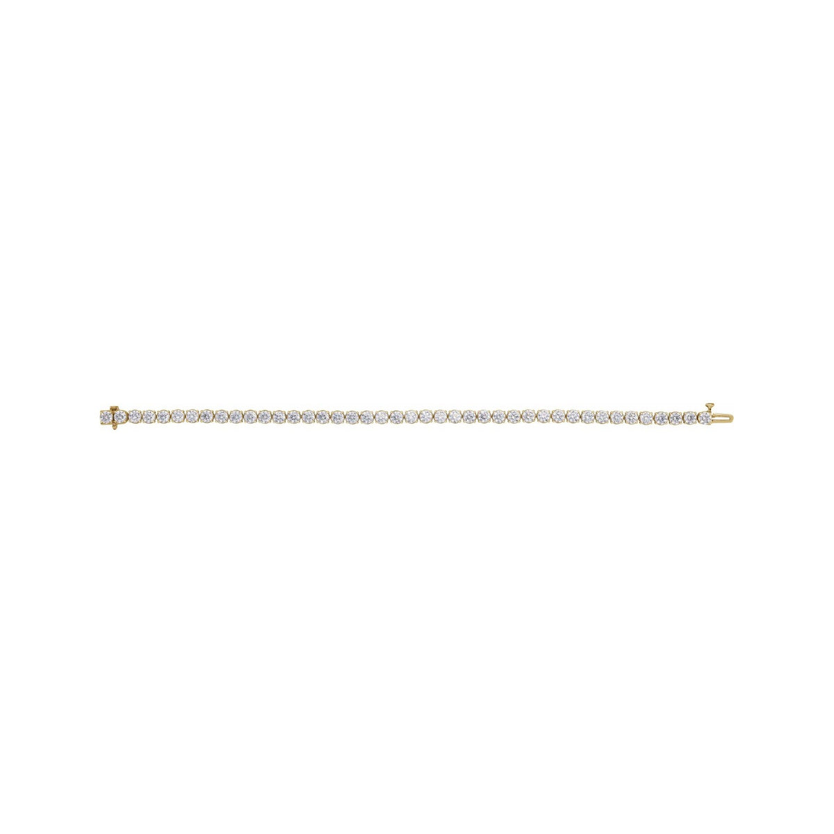 Sapphire Row Lab-Grown Diamond Four-Prong Tennis Bracelet - 14K Yellow Gold, 9 ctw (view 3)
