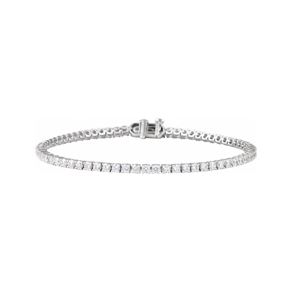 Sapphire Row Lab-Grown Diamond Four-Prong Tennis Bracelet - 14K White Gold, 3 ctw