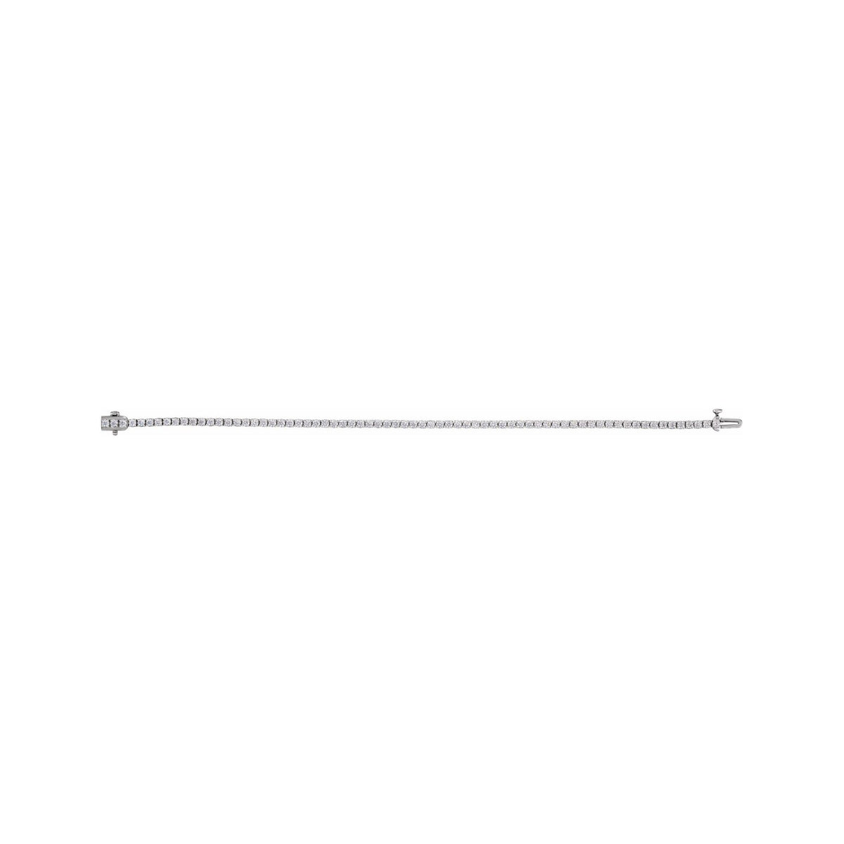 Sapphire Row Lab-Grown Diamond Four-Prong Tennis Bracelet - 14K White Gold, 3 ctw (view 3)
