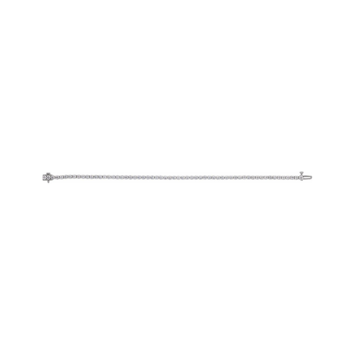 Sapphire Row Lab-Grown Diamond Four-Prong Tennis Bracelet - 14K White Gold, 4 ctw (view 3)