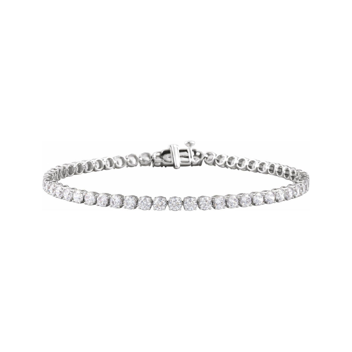 Sapphire Row Lab-Grown Diamond Four-Prong Tennis Bracelet - 14K White Gold, 5 ctw