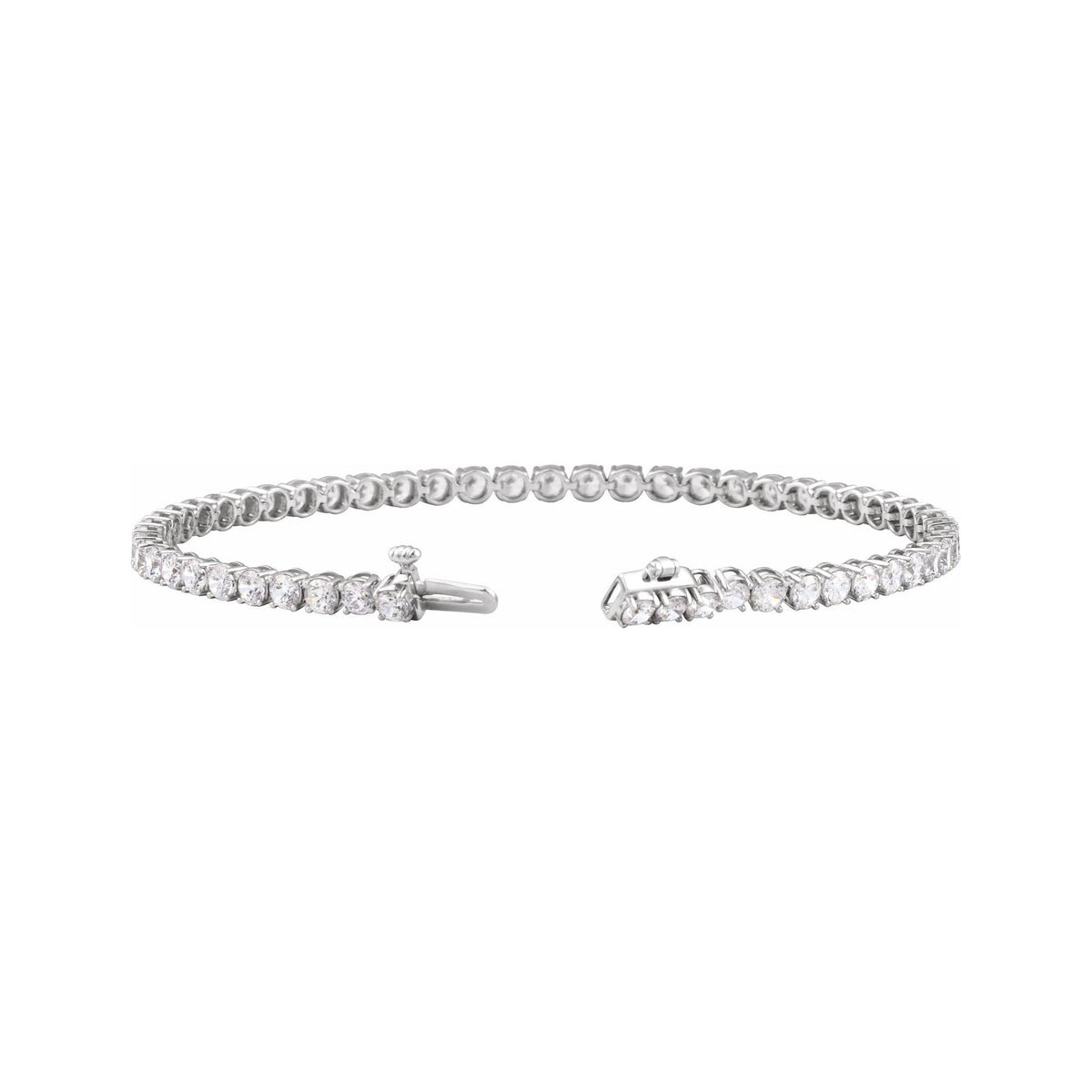 Sapphire Row Lab-Grown Diamond Four-Prong Tennis Bracelet - 14K White Gold, 5 ctw (view 2)