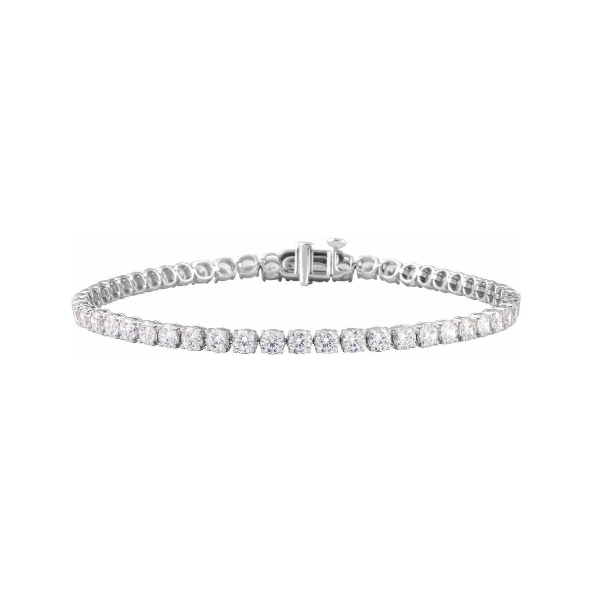 Sapphire Row Lab-Grown Diamond Four-Prong Tennis Bracelet - 14K White Gold, 6 ctw