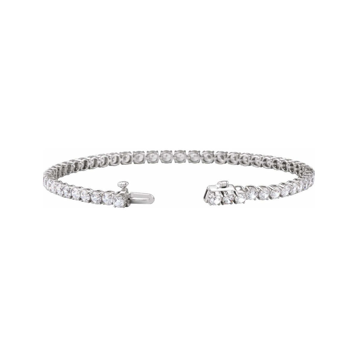 Sapphire Row Lab-Grown Diamond Four-Prong Tennis Bracelet - 14K White Gold, 6 ctw (view 2)