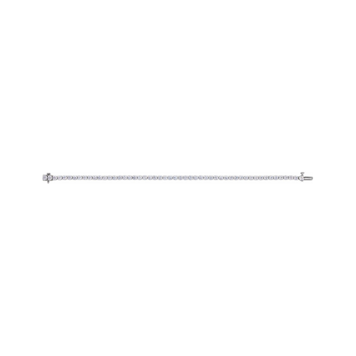Sapphire Row Lab-Grown Diamond Four-Prong Tennis Bracelet - 14K White Gold, 6 ctw (view 3)