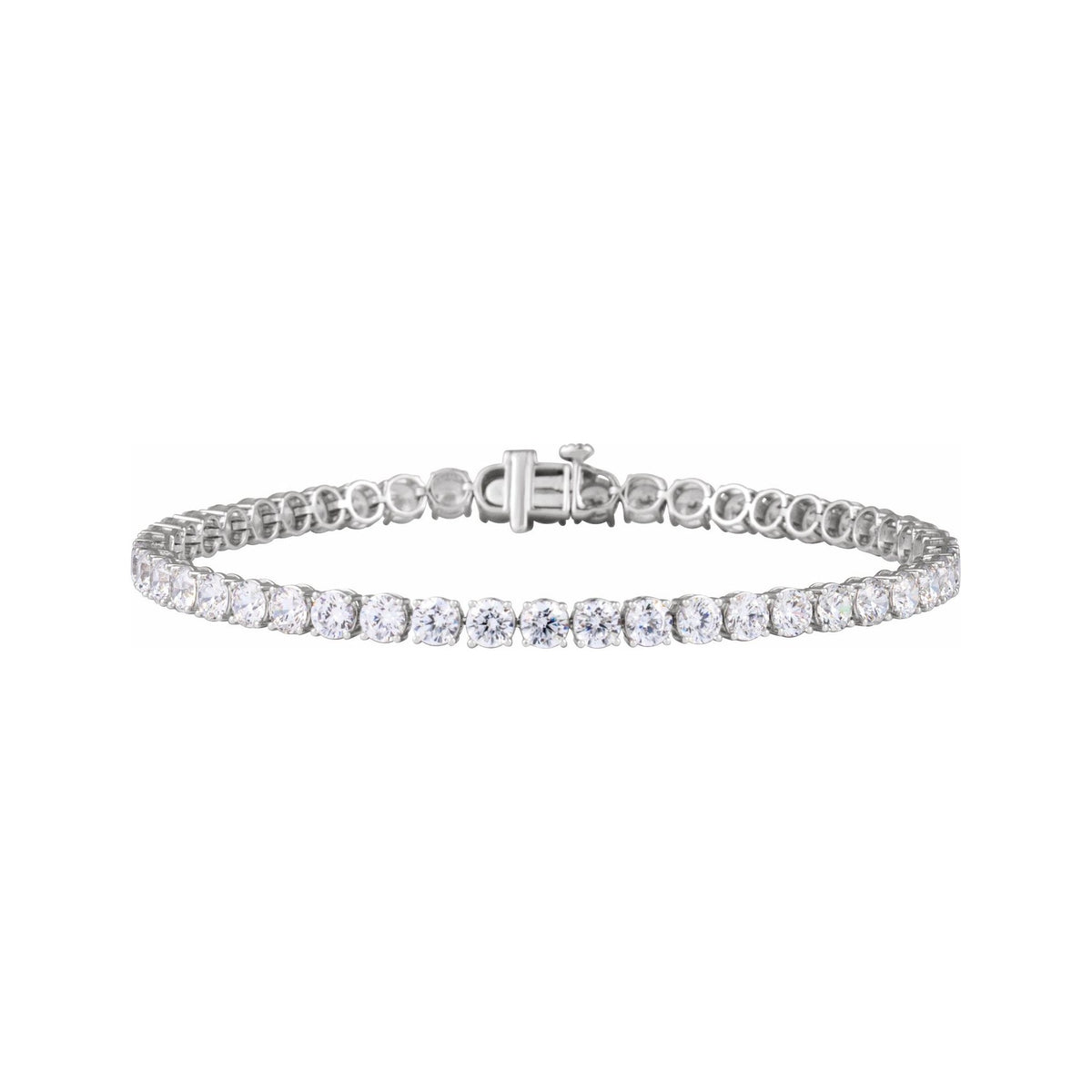 Sapphire Row Lab-Grown Diamond Four-Prong Tennis Bracelet - 14K White Gold, 7 ctw