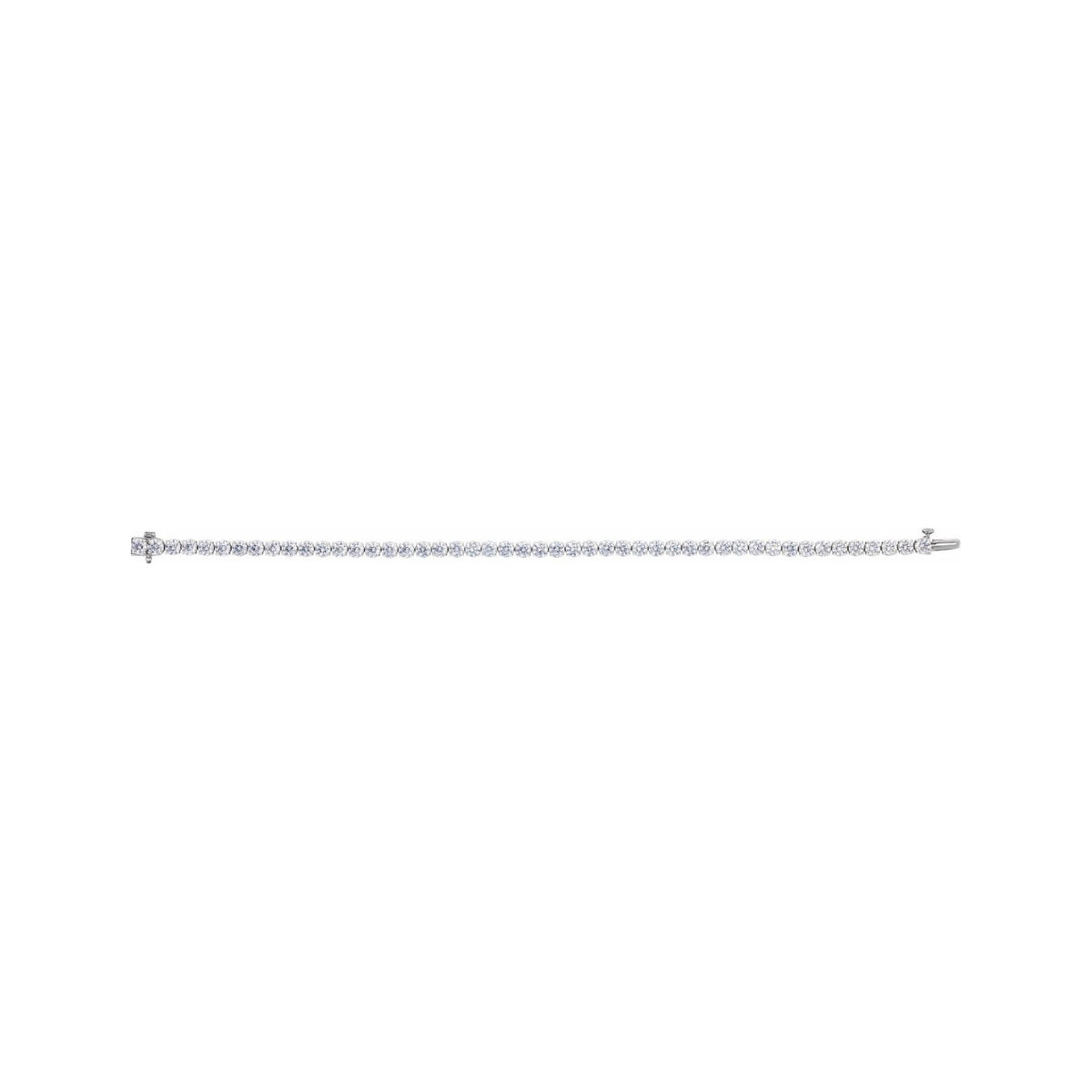 Sapphire Row Lab-Grown Diamond Four-Prong Tennis Bracelet - 14K White Gold, 7 ctw (view 3)