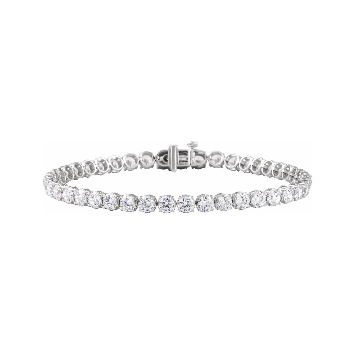 Sapphire Row Lab-Grown Diamond Four-Prong Tennis Bracelet - 14K White Gold, 8 ctw