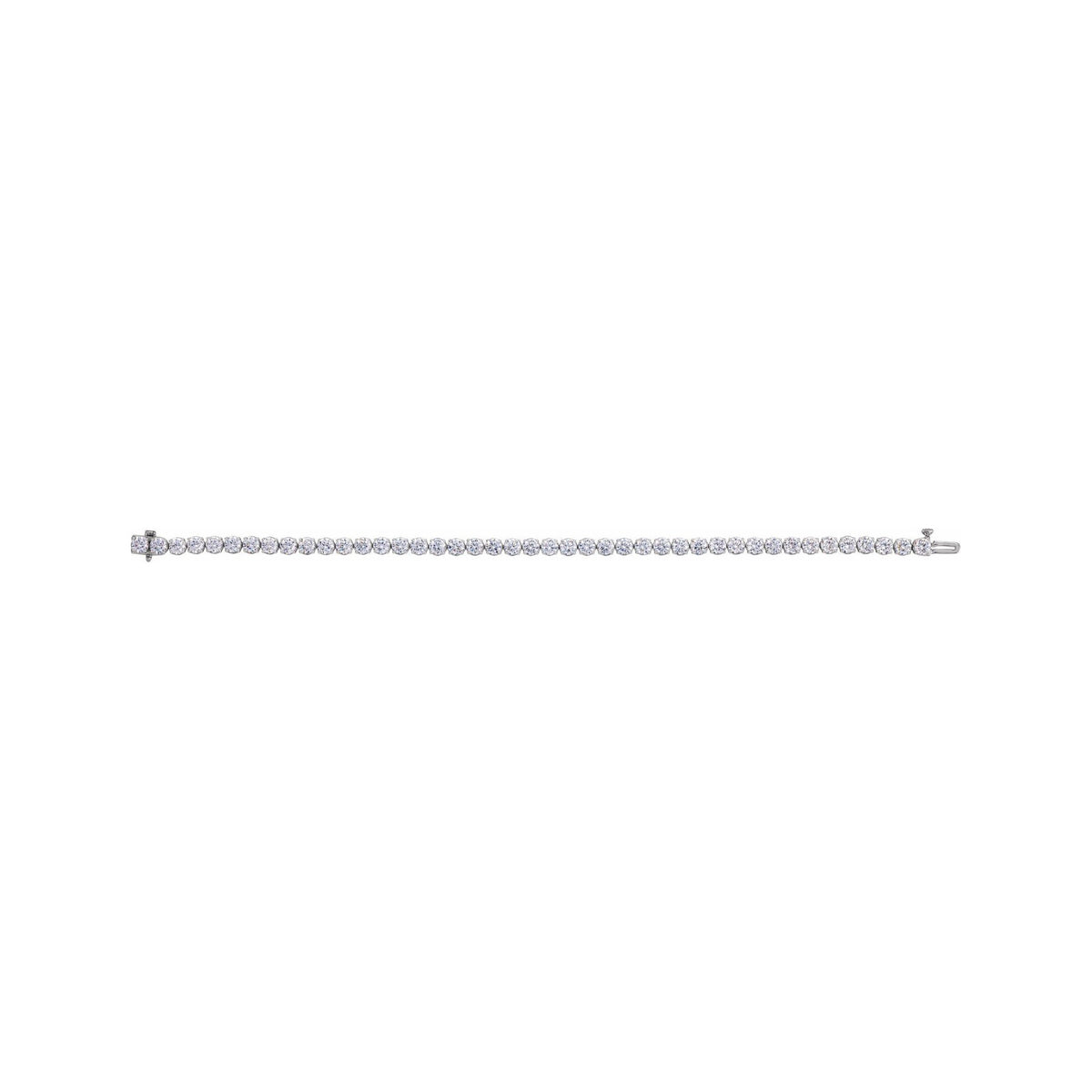 Sapphire Row Lab-Grown Diamond Four-Prong Tennis Bracelet - 14K White Gold, 8 ctw (view 3)