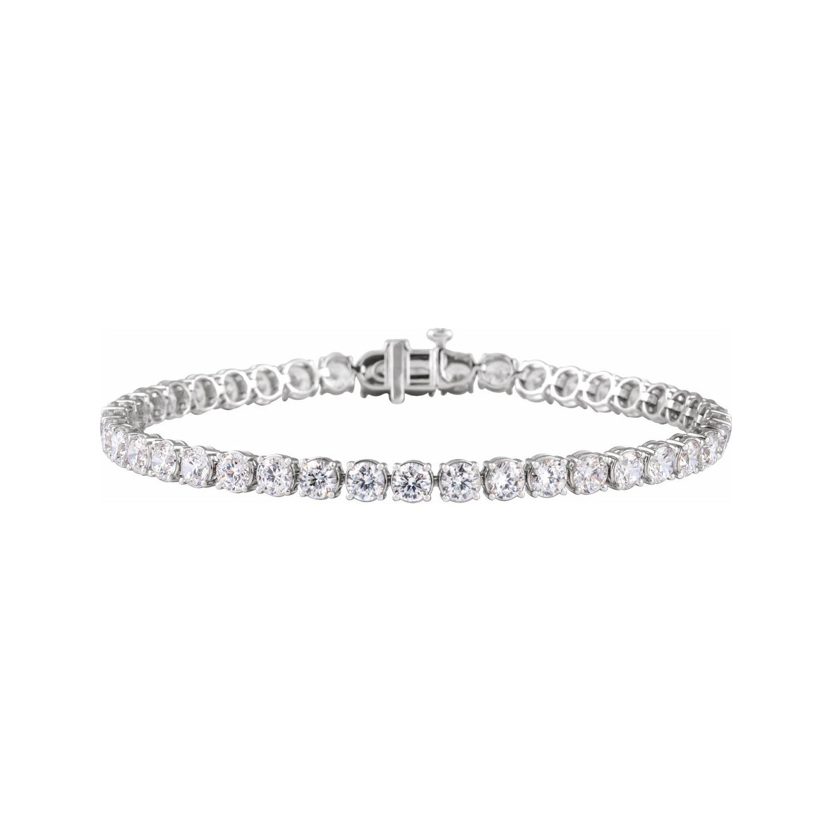 Sapphire Row Lab-Grown Diamond Four-Prong Tennis Bracelet - 14K White Gold, 9 ctw