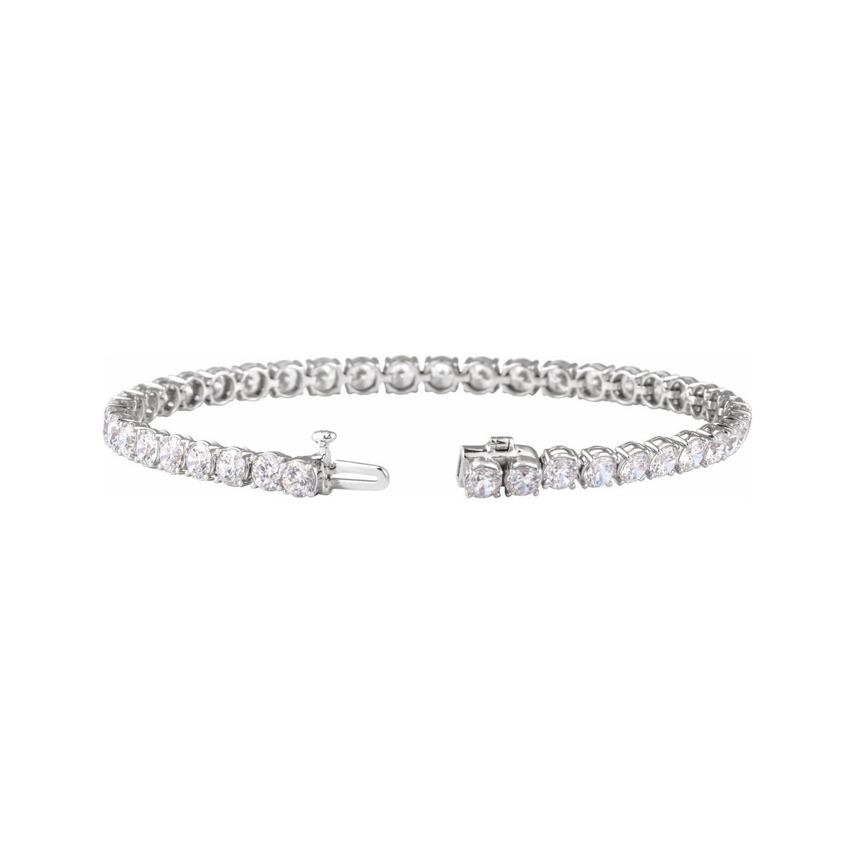 Sapphire Row Lab-Grown Diamond Four-Prong Tennis Bracelet - 14K White Gold, 9 ctw (view 2)