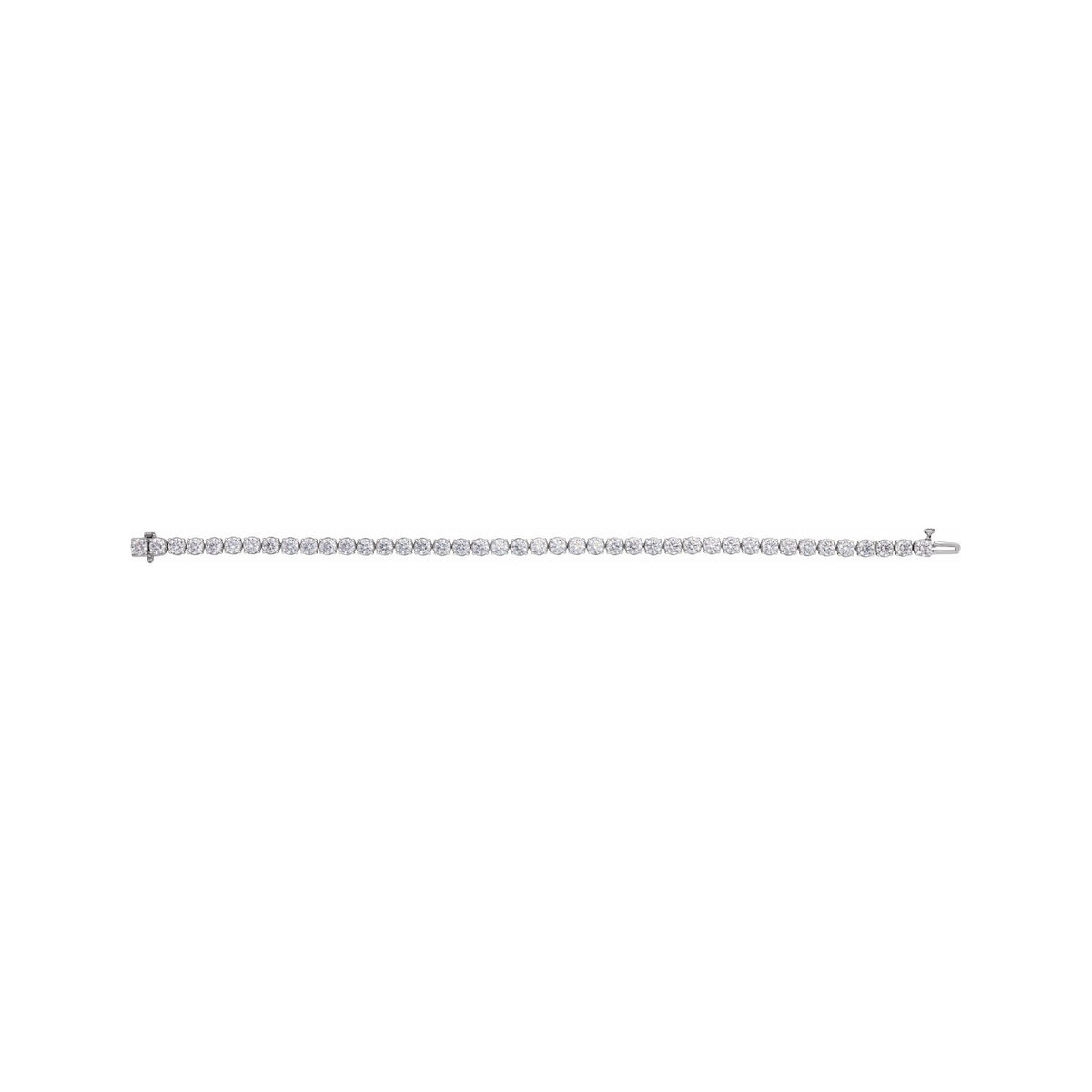 Sapphire Row Lab-Grown Diamond Four-Prong Tennis Bracelet - 14K White Gold, 9 ctw (view 3)