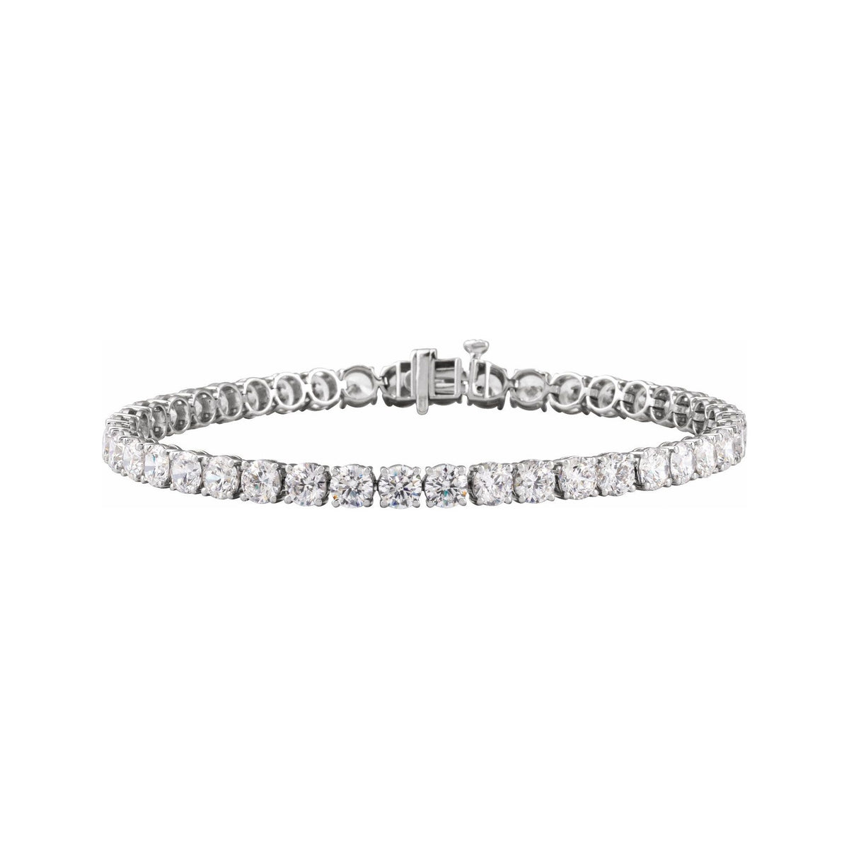 Sapphire Row Lab-Grown Diamond Four-Prong Tennis Bracelet - 14K White Gold