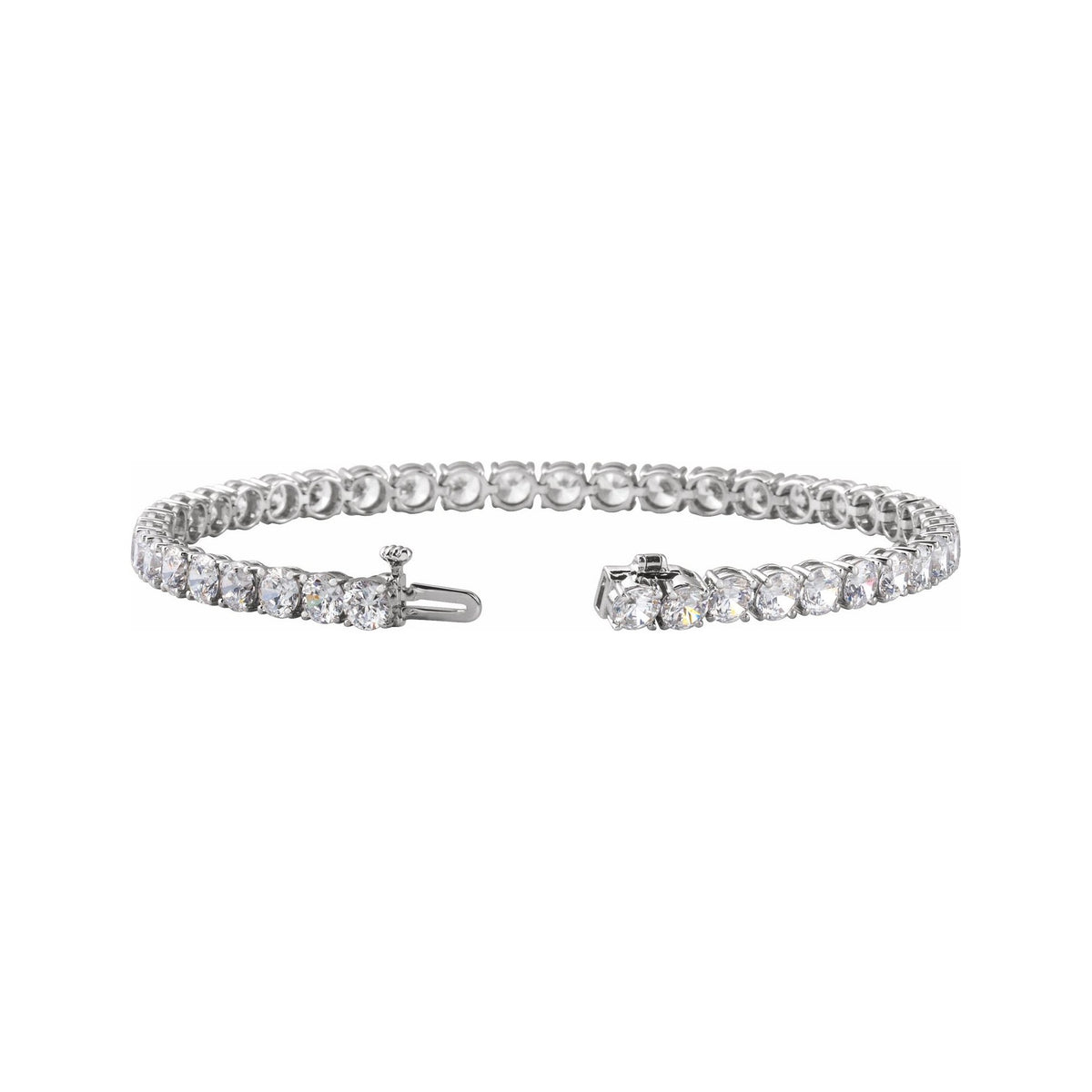 Sapphire Row Lab-Grown Diamond Four-Prong Tennis Bracelet - 14K White Gold (view 2)