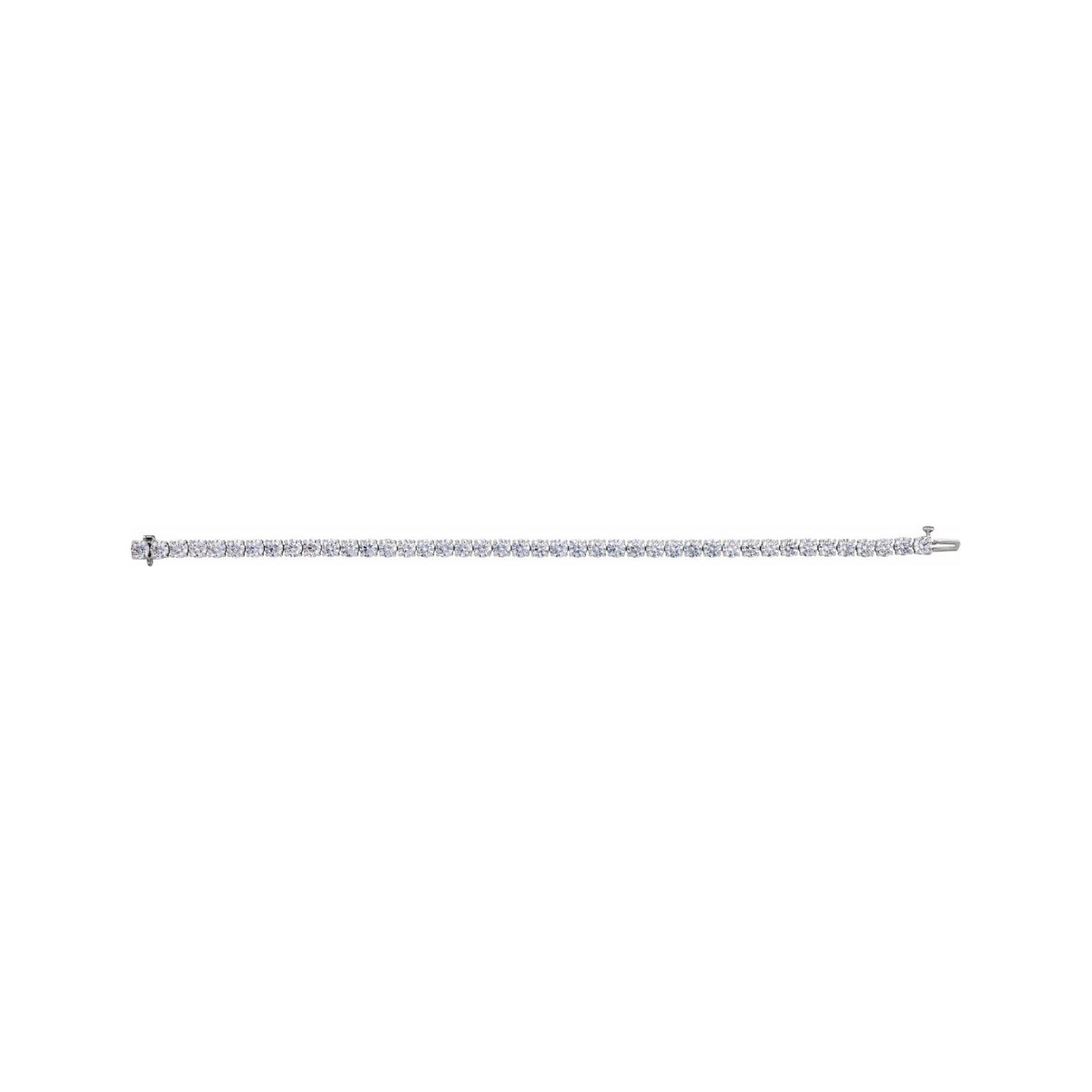 Sapphire Row Lab-Grown Diamond Four-Prong Tennis Bracelet - 14K White Gold (view 3)
