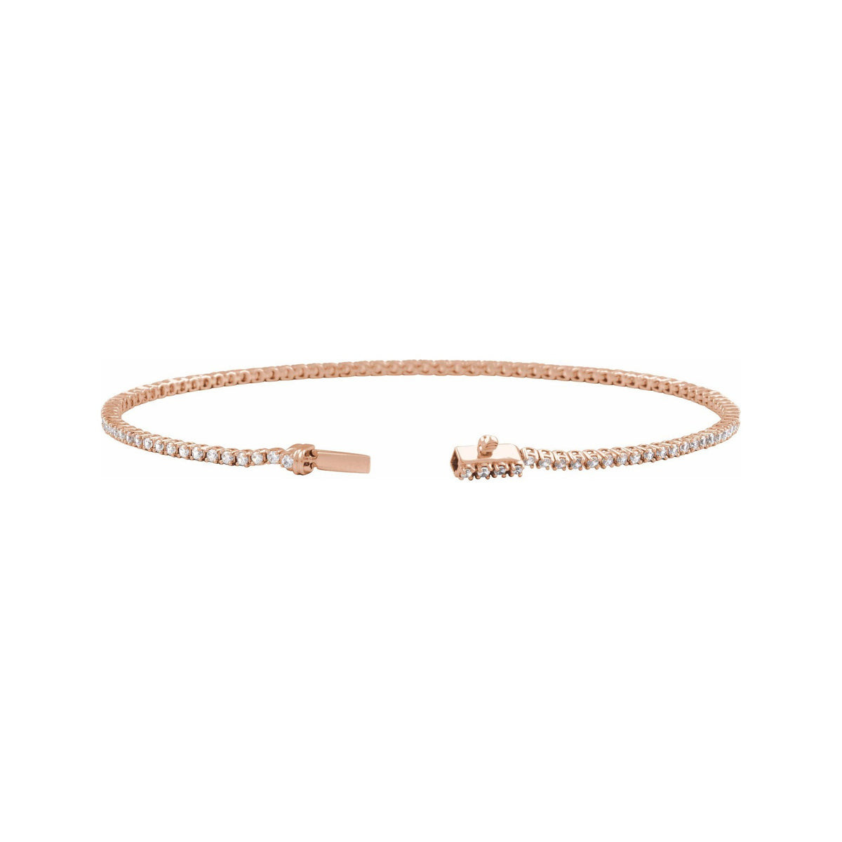 Sapphire Row Lab-Grown Diamond Four-Prong Tennis Bracelet - 14K Rose Gold, 1 ctw (view 2)
