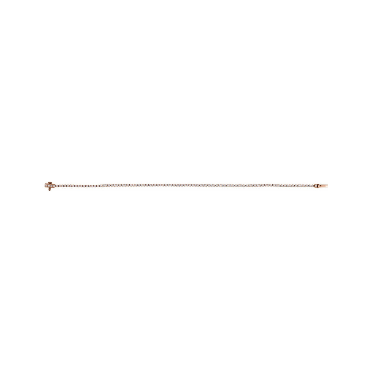 Sapphire Row Lab-Grown Diamond Four-Prong Tennis Bracelet - 14K Rose Gold, 1 ctw (view 3)