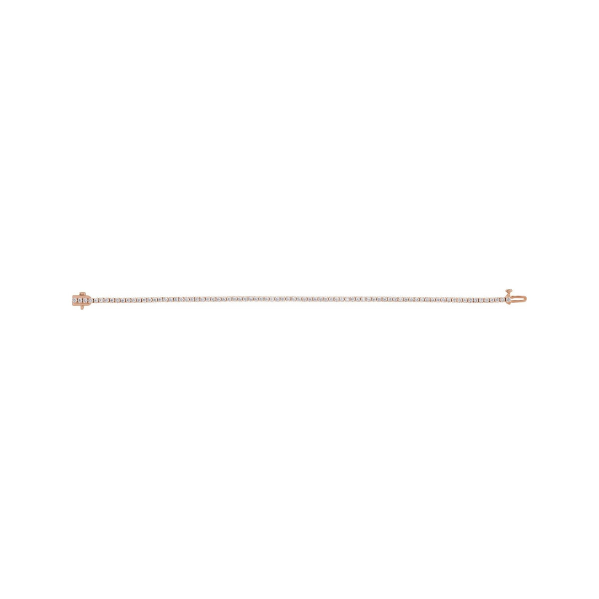 Sapphire Row Lab-Grown Diamond Four-Prong Tennis Bracelet - 14K Rose Gold, 2 ctw (view 2)