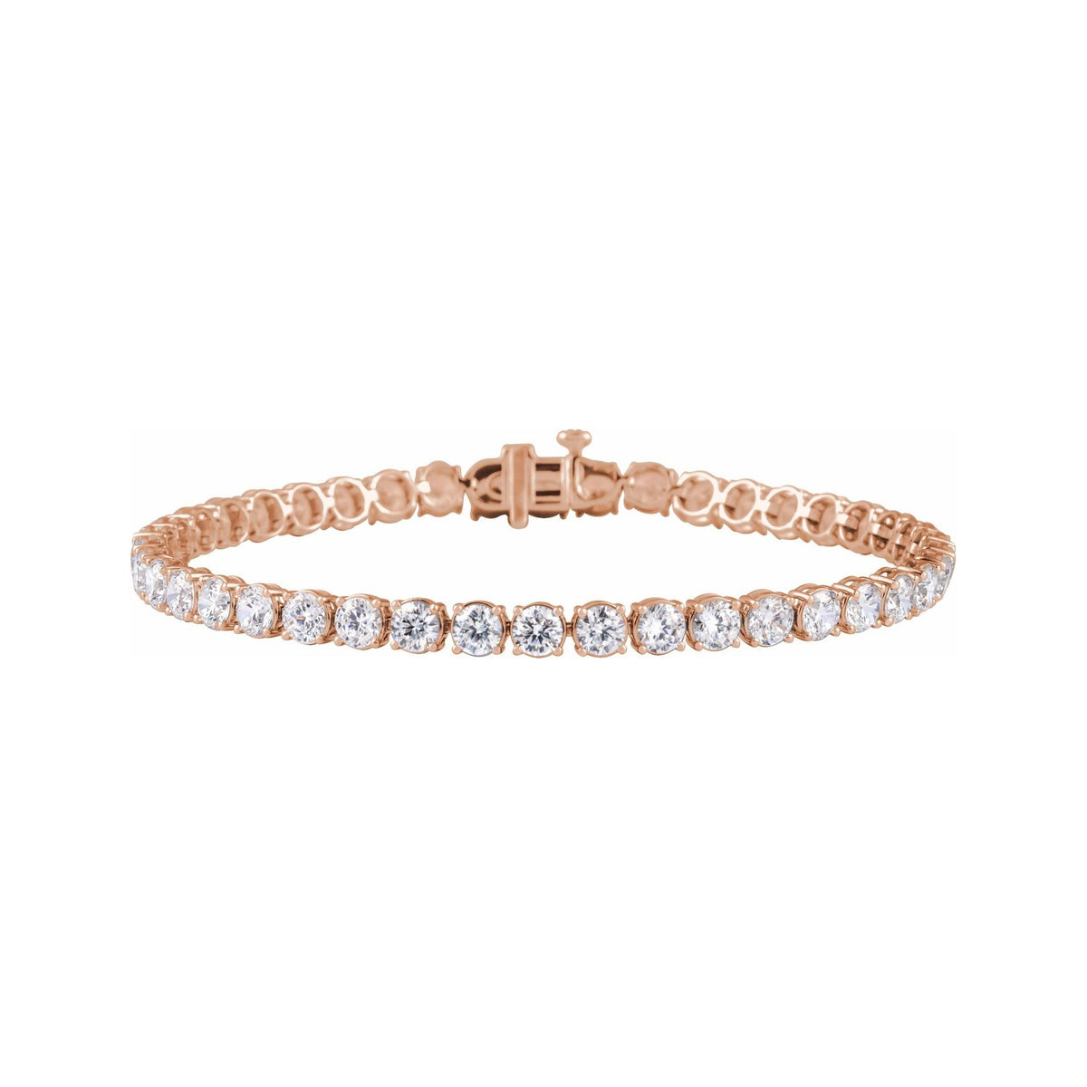 Sapphire Row Lab-Grown Diamond Four-Prong Tennis Bracelet - 14K Rose Gold, 8 ctw