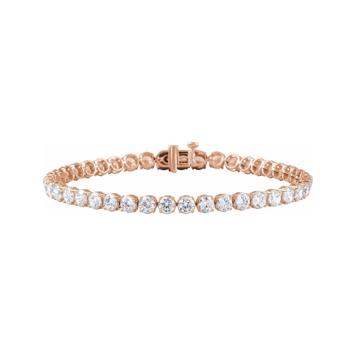Sapphire Row Lab-Grown Diamond Four-Prong Tennis Bracelet - 14K Rose Gold, 9 ctw