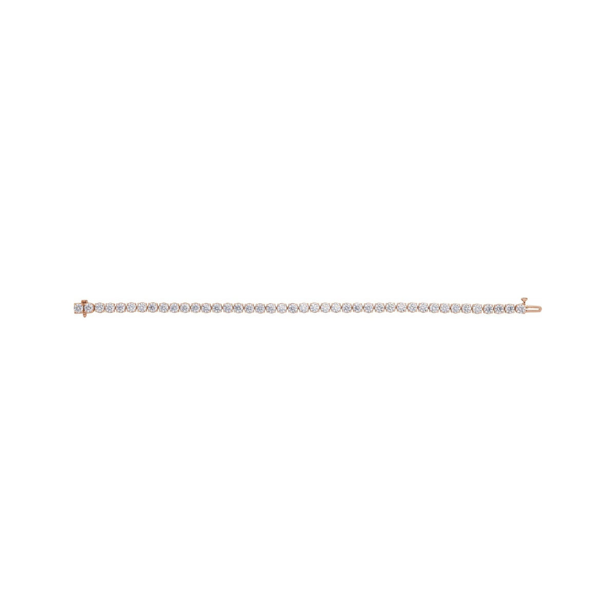Sapphire Row Lab-Grown Diamond Four-Prong Tennis Bracelet - 14K Rose Gold, 9 ctw (view 3)